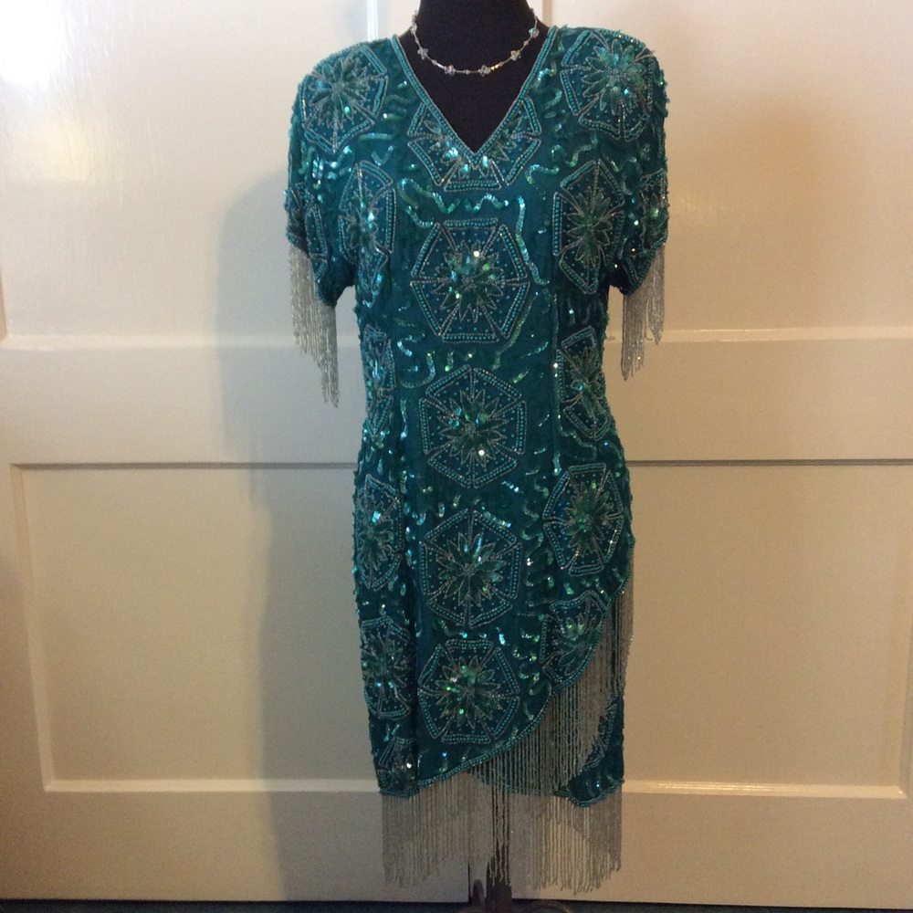 Vintage silk beaded party dress